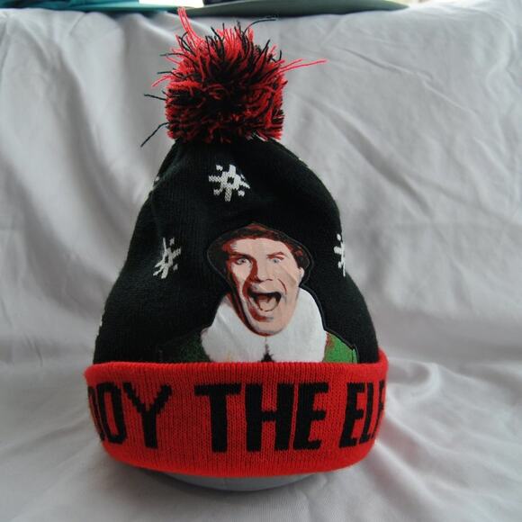 Buddy The Elf Winter Pom Black Red - Picture 3 of 8